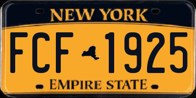 NY license plate FCF1925