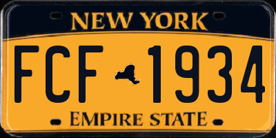 NY license plate FCF1934