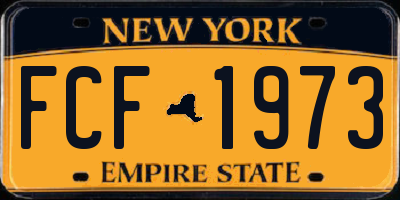 NY license plate FCF1973