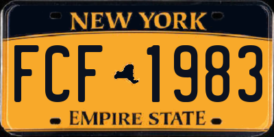 NY license plate FCF1983