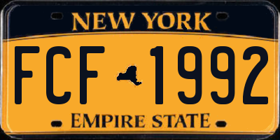 NY license plate FCF1992