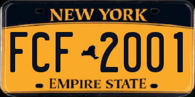 NY license plate FCF2001