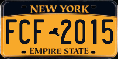 NY license plate FCF2015