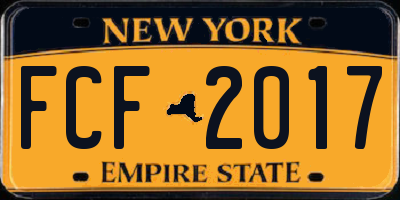 NY license plate FCF2017