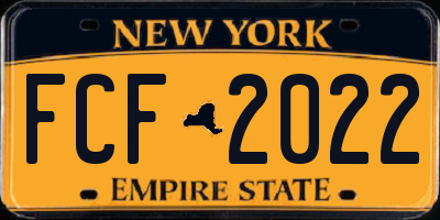 NY license plate FCF2022