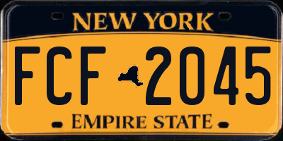 NY license plate FCF2045