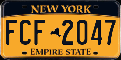 NY license plate FCF2047