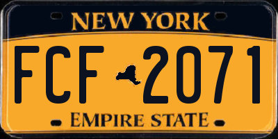 NY license plate FCF2071