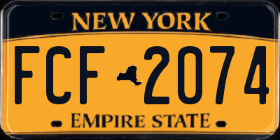 NY license plate FCF2074