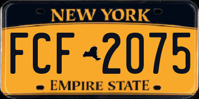 NY license plate FCF2075