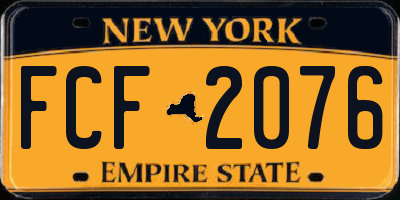 NY license plate FCF2076
