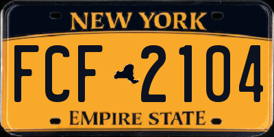 NY license plate FCF2104