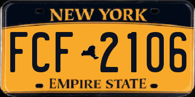 NY license plate FCF2106