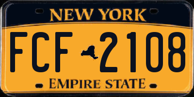 NY license plate FCF2108