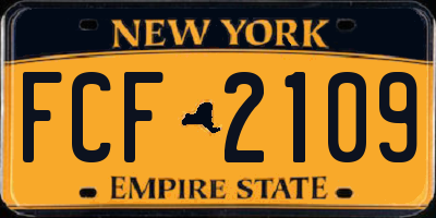 NY license plate FCF2109