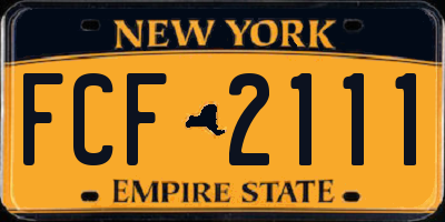 NY license plate FCF2111
