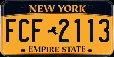 NY license plate FCF2113