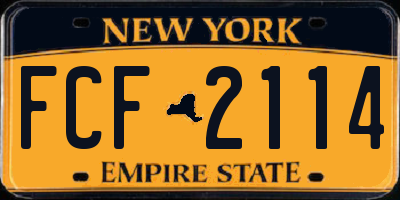 NY license plate FCF2114