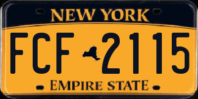 NY license plate FCF2115