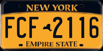 NY license plate FCF2116