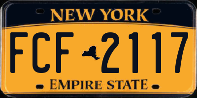 NY license plate FCF2117