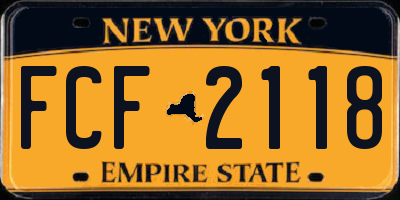 NY license plate FCF2118