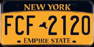 NY license plate FCF2120