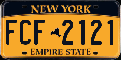 NY license plate FCF2121