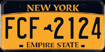 NY license plate FCF2124