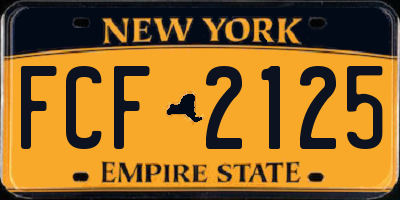NY license plate FCF2125
