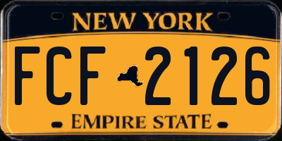 NY license plate FCF2126