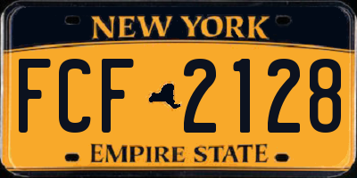NY license plate FCF2128