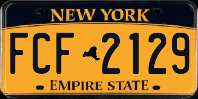 NY license plate FCF2129