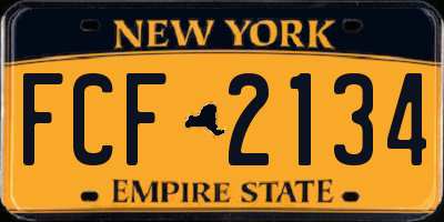 NY license plate FCF2134