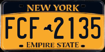 NY license plate FCF2135