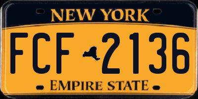 NY license plate FCF2136