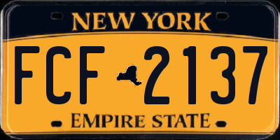 NY license plate FCF2137
