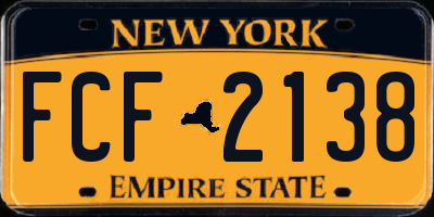 NY license plate FCF2138