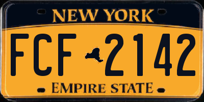NY license plate FCF2142