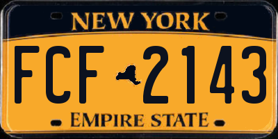 NY license plate FCF2143