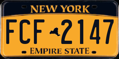NY license plate FCF2147