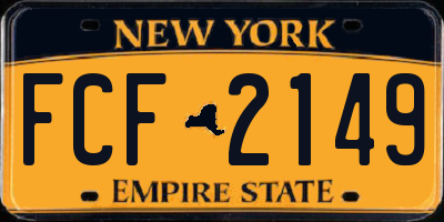 NY license plate FCF2149