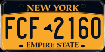 NY license plate FCF2160