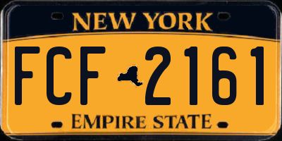 NY license plate FCF2161