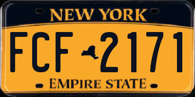 NY license plate FCF2171