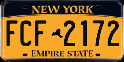 NY license plate FCF2172