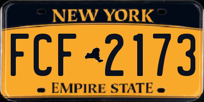 NY license plate FCF2173