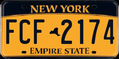 NY license plate FCF2174