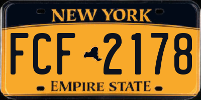 NY license plate FCF2178