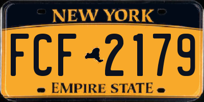 NY license plate FCF2179
